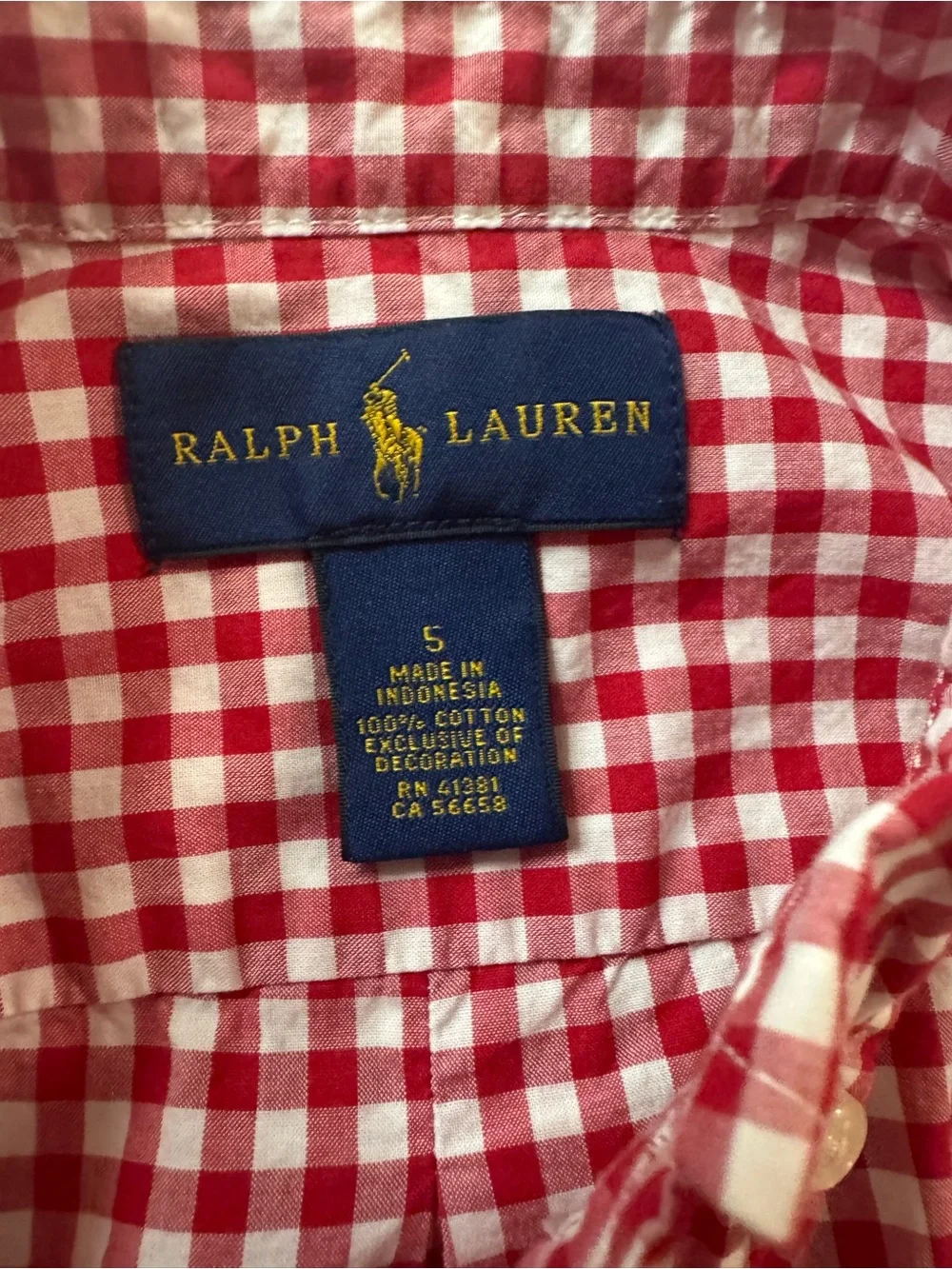 Ralph Lauren Red & White Gingham Button-Down Shirt for Kids